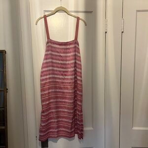 Dosa pink & white striped midi dress